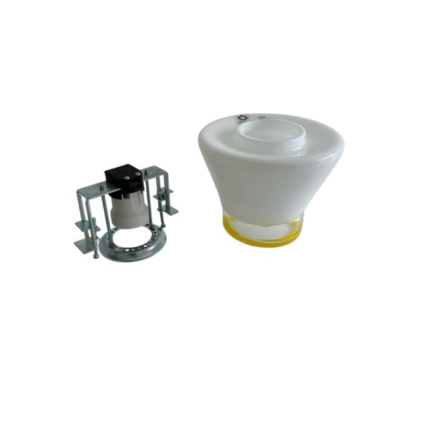 Leucos Vesta semi-recessed spot in Murano glass E27 white with yellow finish